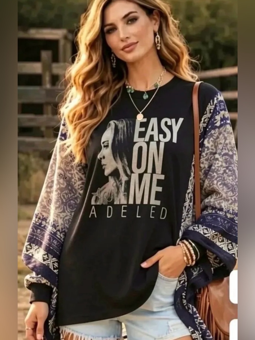 ADELE EASY ON ME upcycled kimono tunic top os S M L XL 1x 2x 3x
